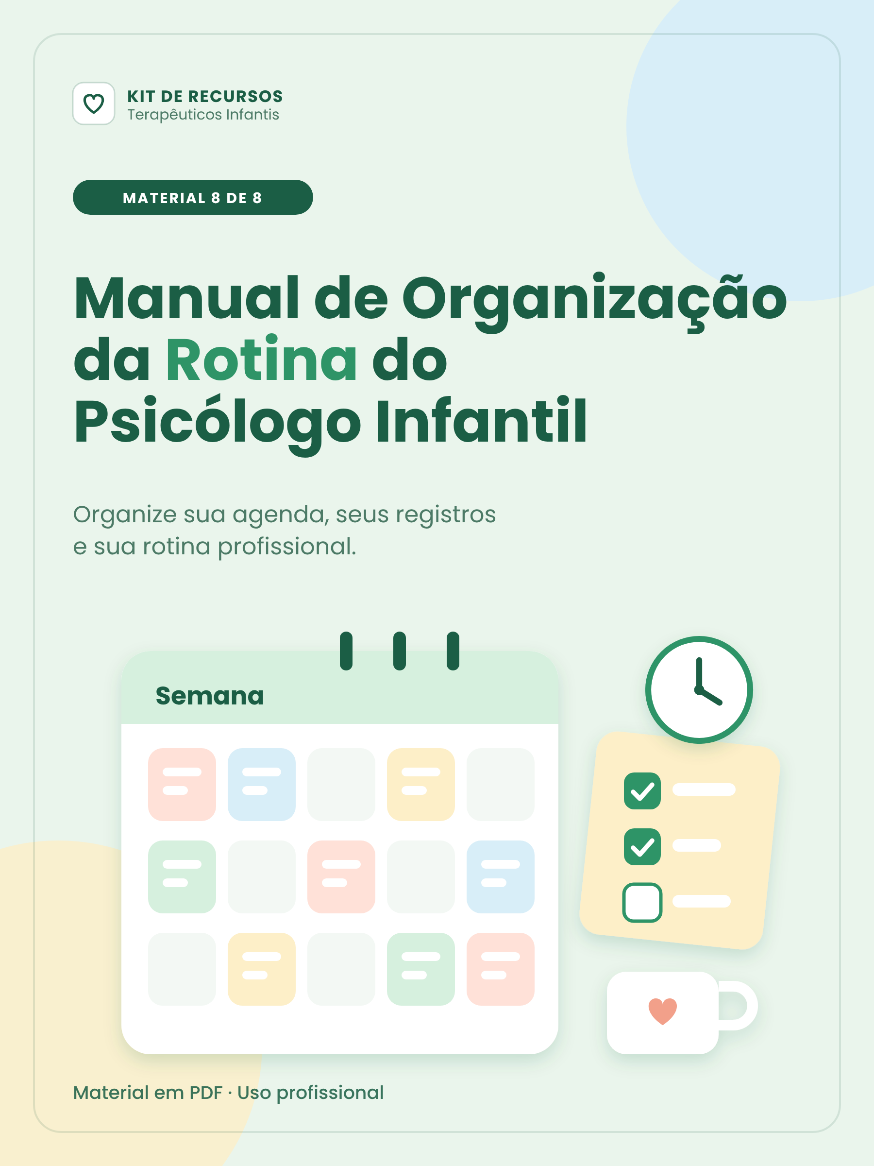 Manual de Organização da Rotina do Psicólogo Infantil