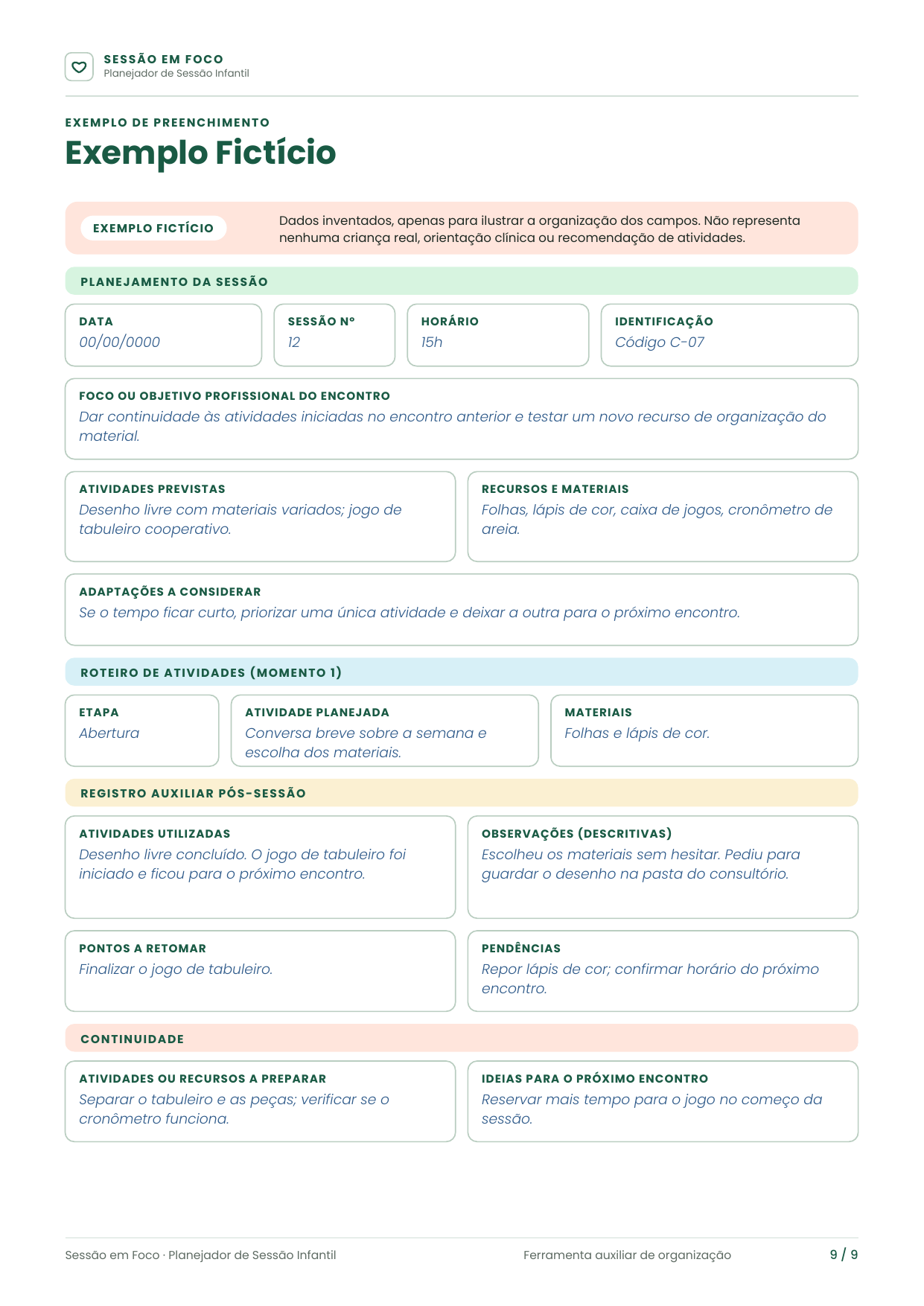 Planejador de Sessão Infantil — prévia 2