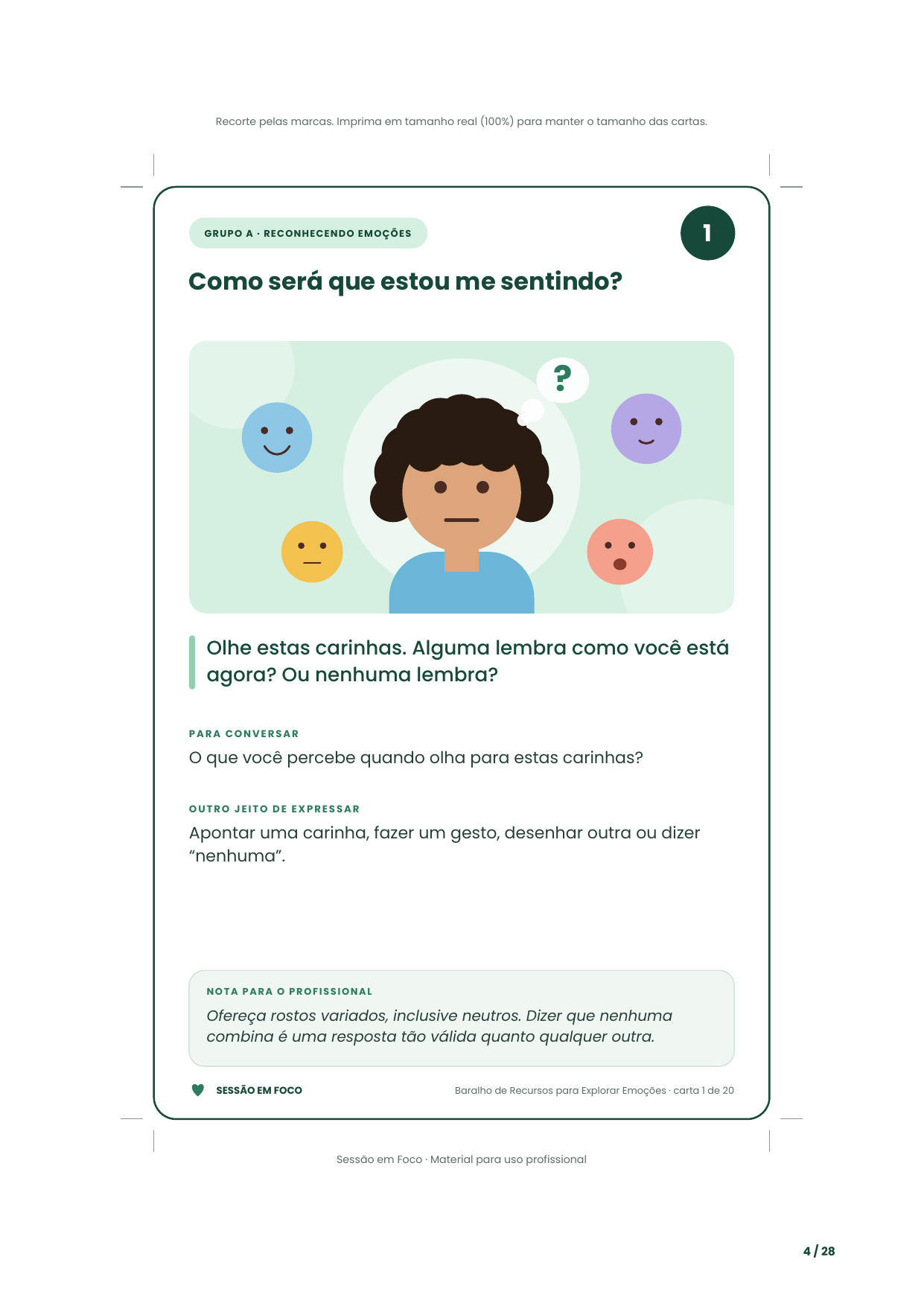 Baralho de Recursos para Explorar Emoções — prévia 1