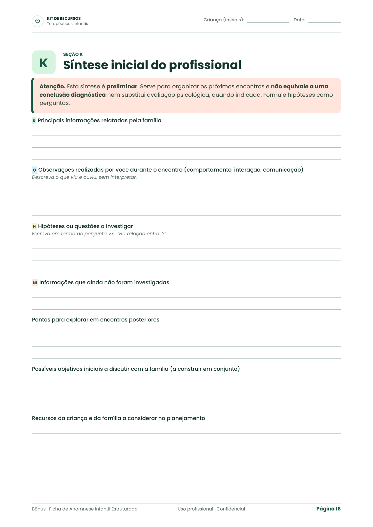 Ficha de Anamnese Infantil Estruturada — prévia 2