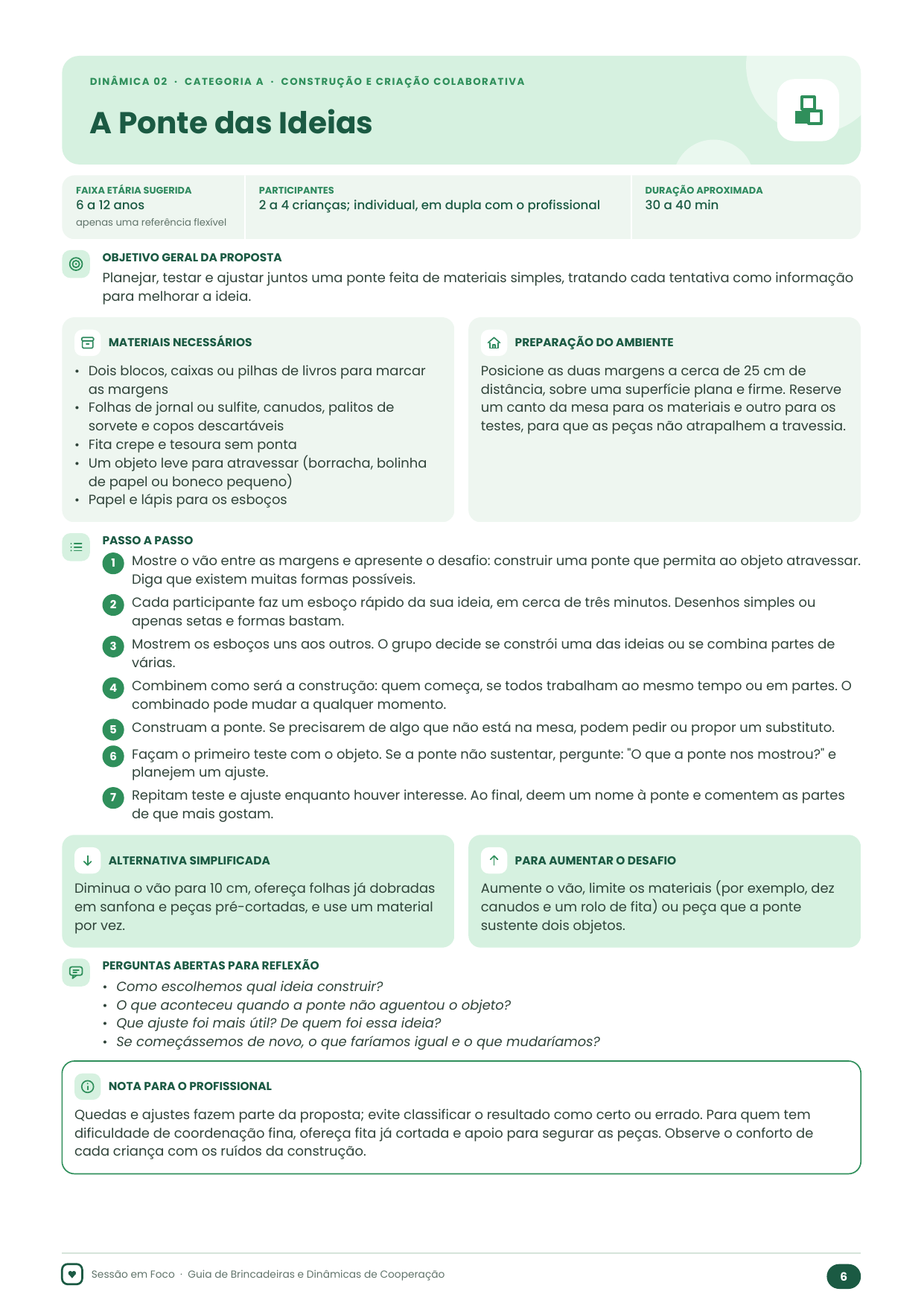 Guia de Brincadeiras e Dinâmicas de Cooperação — prévia 1